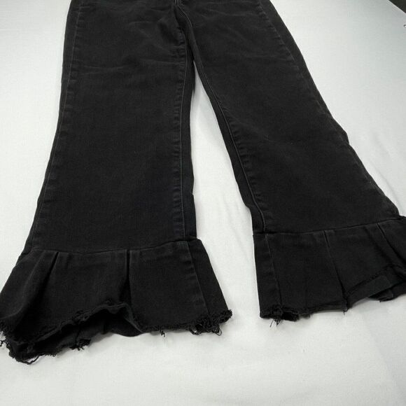 PAIGE Rafaela Raw Ruffled Hem Joannie No Whiskers Black - Picture 8 of 14